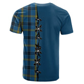 Laing Tartan T-shirt - Lion Rampant And Celtic Thistle Style